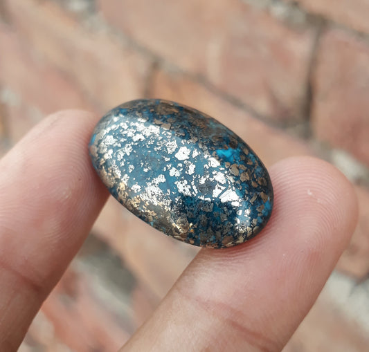 Natural Turquoise with Pyrite - Blue Matrix Turquoise - Shajri Feroza-41Ct