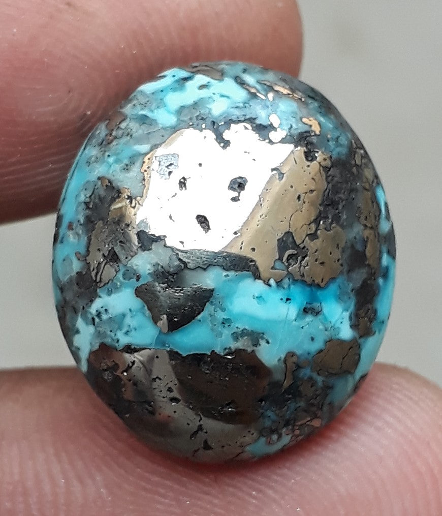Natural Turquoise with Pyrite - Blue Matrix Turquoise - Shajri Feroza-26.15Ct