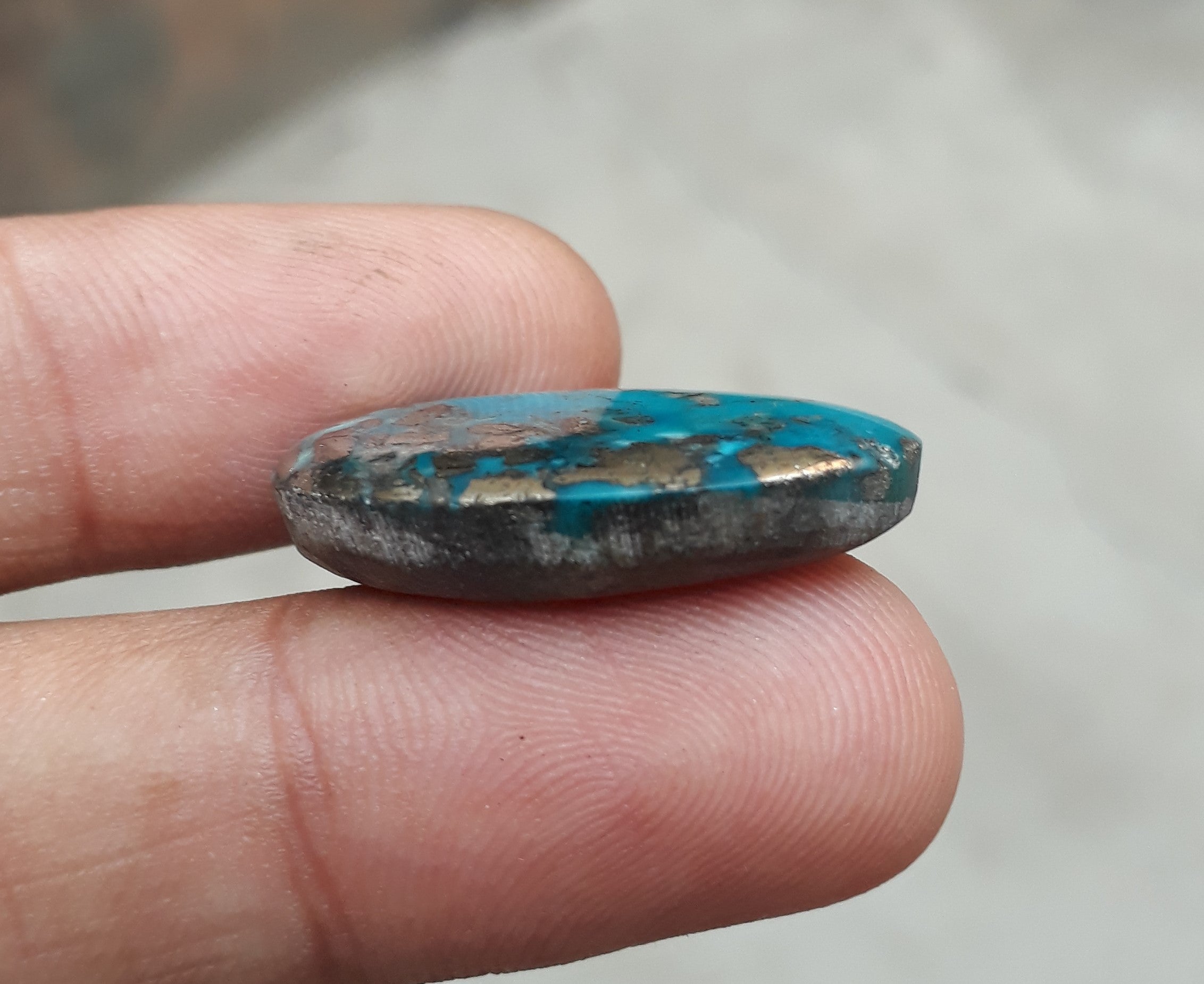 Natural Turquoise with Pyrite - Blue Matrix Turquoise - Shajri Feroza-26.85Ct