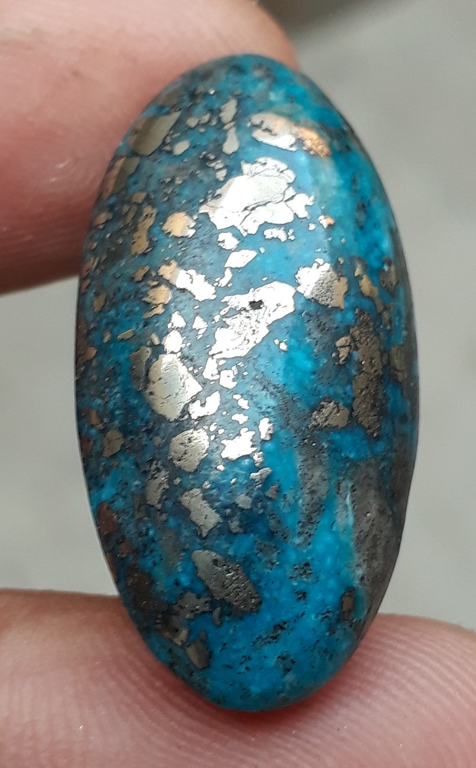 Natural Turquoise with Pyrite - Blue Matrix Turquoise - Shajri Feroza-35Ct