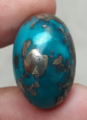 Natural Turquoise with Pyrite - Blue Matrix Turquoise - Shajri Feroza-38.5Ct