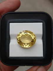 20.3ct Oval Faceted Citrine For Sale - November Birthstone - 19x16.5x10.5mm