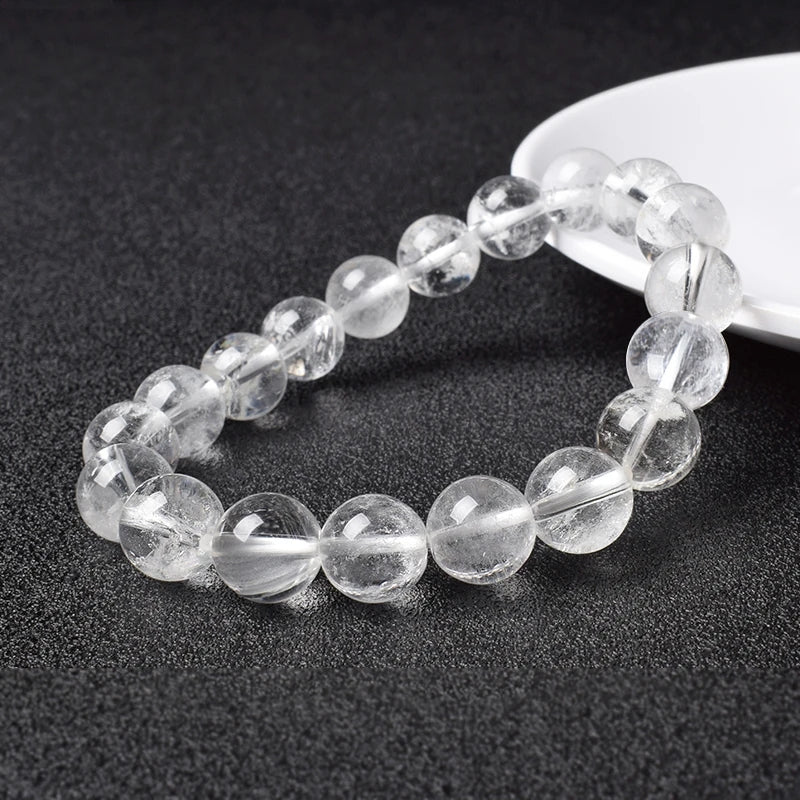 10mm Clear Quartz (Rock Crystal) Strech Bracelet