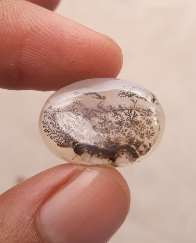 17.8ct Natural Dendritic Agate - Shajri Aqeeq - Dimension-21x15mm