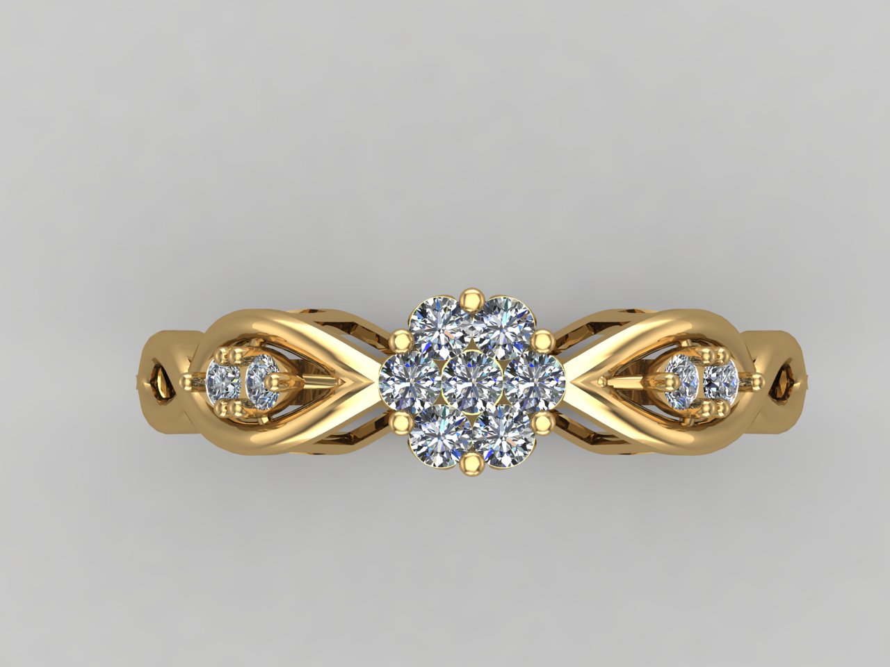 Diamonds Bouquet Ring Band