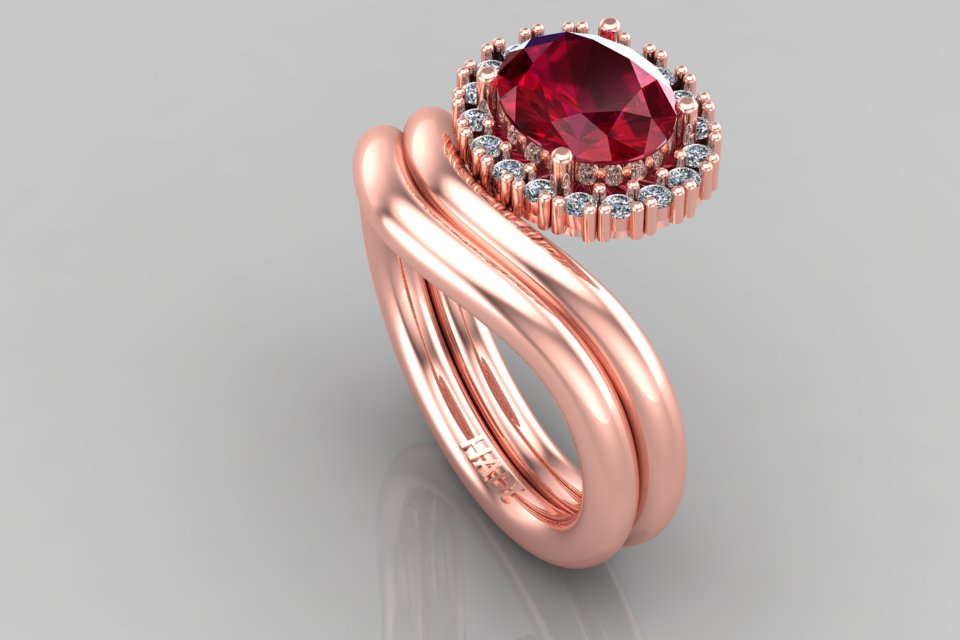 Ruby and Diamonds Cocktail Ring