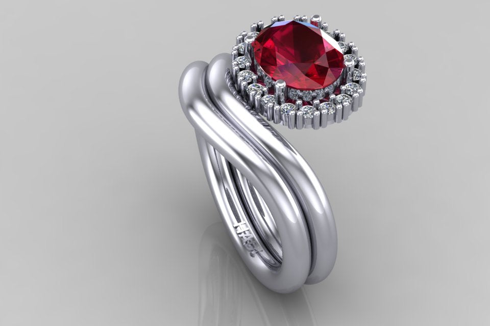 Ruby and Diamonds Cocktail Ring