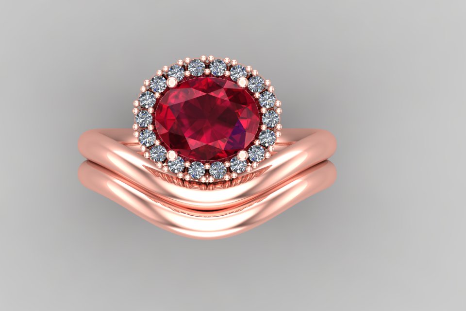 Ruby and Diamonds Cocktail Ring