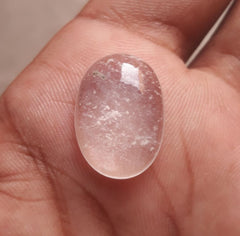 15.3ct Rock Crystal Cabochon Milky - April Birthstone - Dur e Najaf -21x15mm