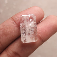 21.5ct Dur e Najaf - Pearl of Najaf Semi Transparent - April Birthstone - Rock Crystal Quartz -23x14mm