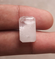 16.3ct Dur e Najaf - Pearl of Najaf Semi Transparent - April Birthstone - Rock Crystal Quartz -18x11mm