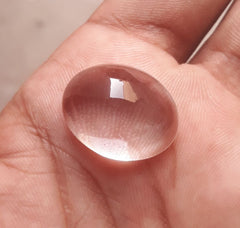 22.8ct Dur e Najaf - Pearl of Najaf Cabochon Transparent - April Birthstone - Rock Crystal Quartz -23x18mm
