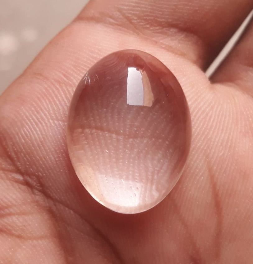 27.6ct Dur e Najaf - Pearl of Najaf Cabochon Transparent - April Birthstone - Rock Crystal Quartz -23x17mm