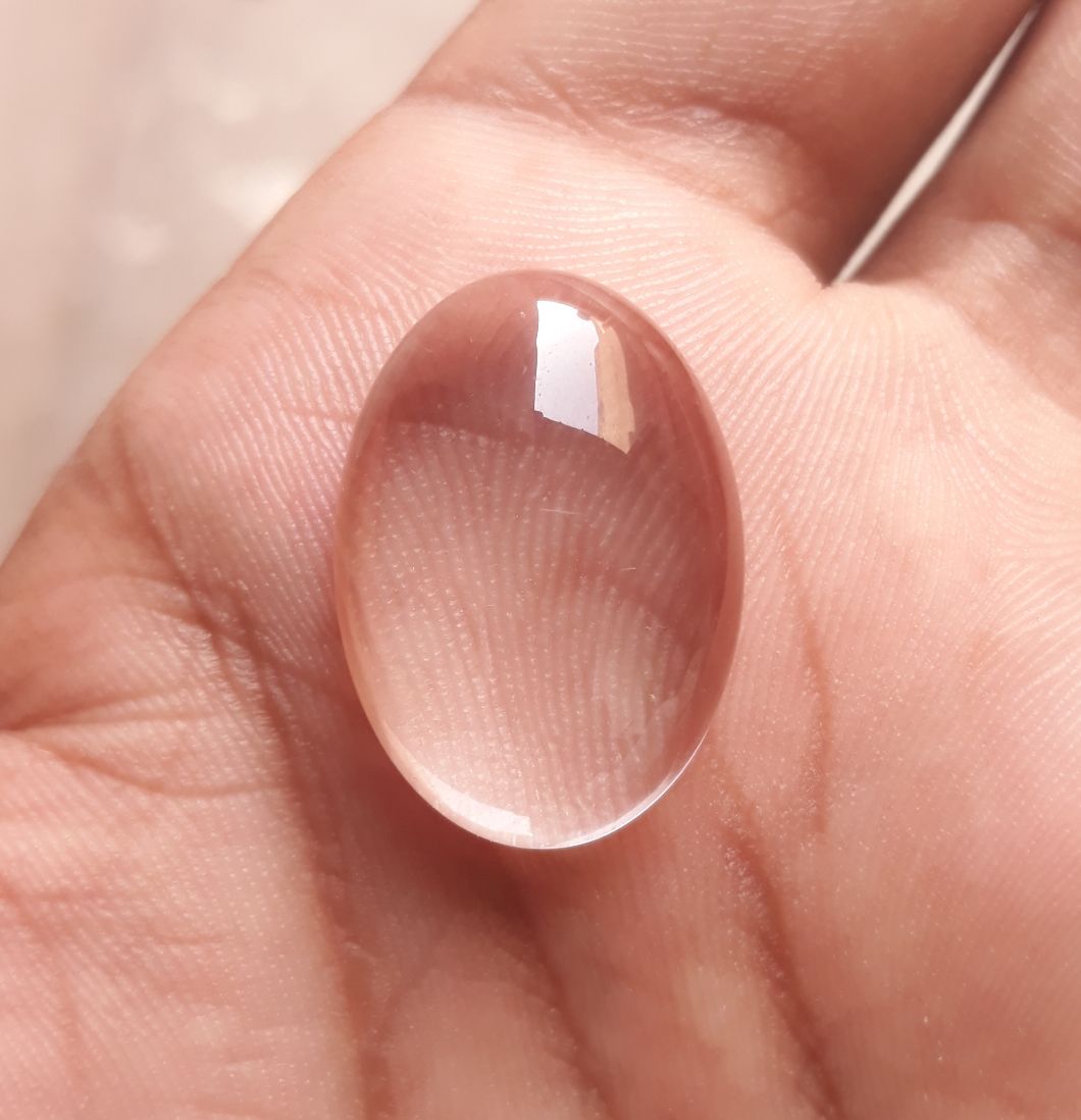 22.55ct Dur e Najaf - Pearl of Najaf Cabochon Transparent - April Birthstone - Rock Crystal Quartz -25x18mm