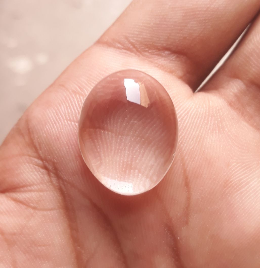 22.9ct Dur e Najaf - Pearl of Najaf Cabochon Transparent - April Birthstone - Rock Crystal Quartz -18x15mm