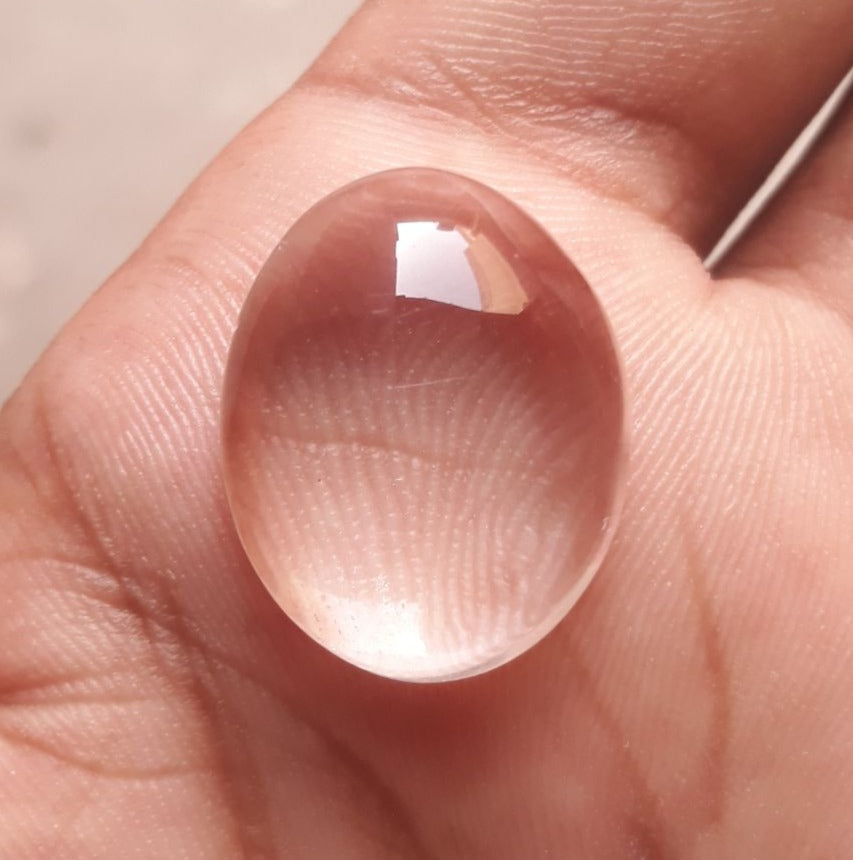 22.9ct Dur e Najaf - Pearl of Najaf Cabochon Transparent - April Birthstone - Rock Crystal Quartz -18x15mm