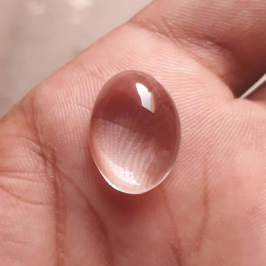 16.8ct Dur e Najaf - Pearl of Najaf Cabochon Transparent - April Birthstone - Rock Crystal Quartz -19x15mm