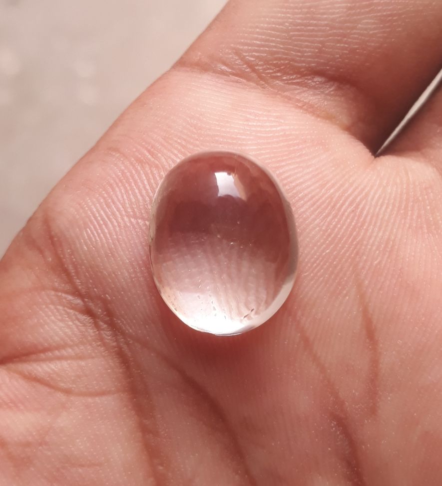 15.1ct Dur e Najaf - Pearl of Najaf Cabochon Transparent - April Birthstone - Rock Crystal Quartz -18x14mm