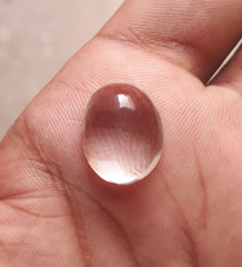 15.1ct Dur e Najaf - Pearl of Najaf Cabochon Transparent - April Birthstone - Rock Crystal Quartz -18x14mm