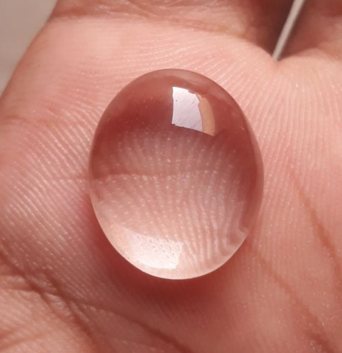 17.1ct Dur e Najaf - Pearl of Najaf Cabochon Transparent - April Birthstone - Rock Crystal Quartz -19x15mm