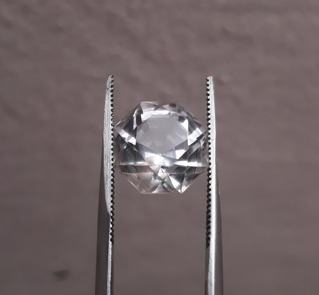 6.9ct Dur e Najaf - Pearl of Najaf Fancy Cut Transparent - April Birthstone - Rock Crystal Quartz -12x11mm