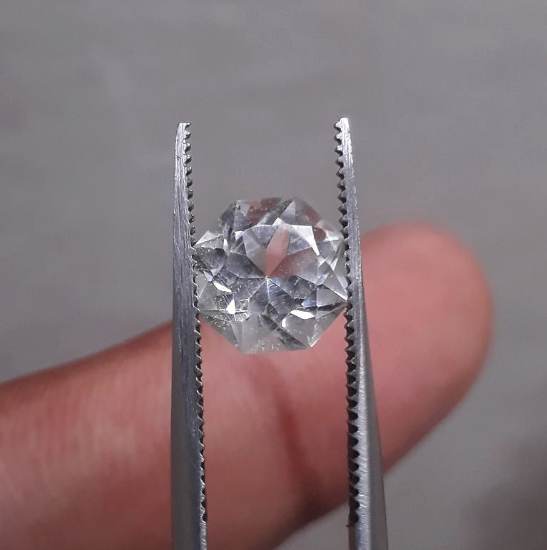 2.1ct Dur e Najaf - Pearl of Najaf Fancy Cut Transparent - April Birthstone - Rock Crystal Quartz -8x8mm