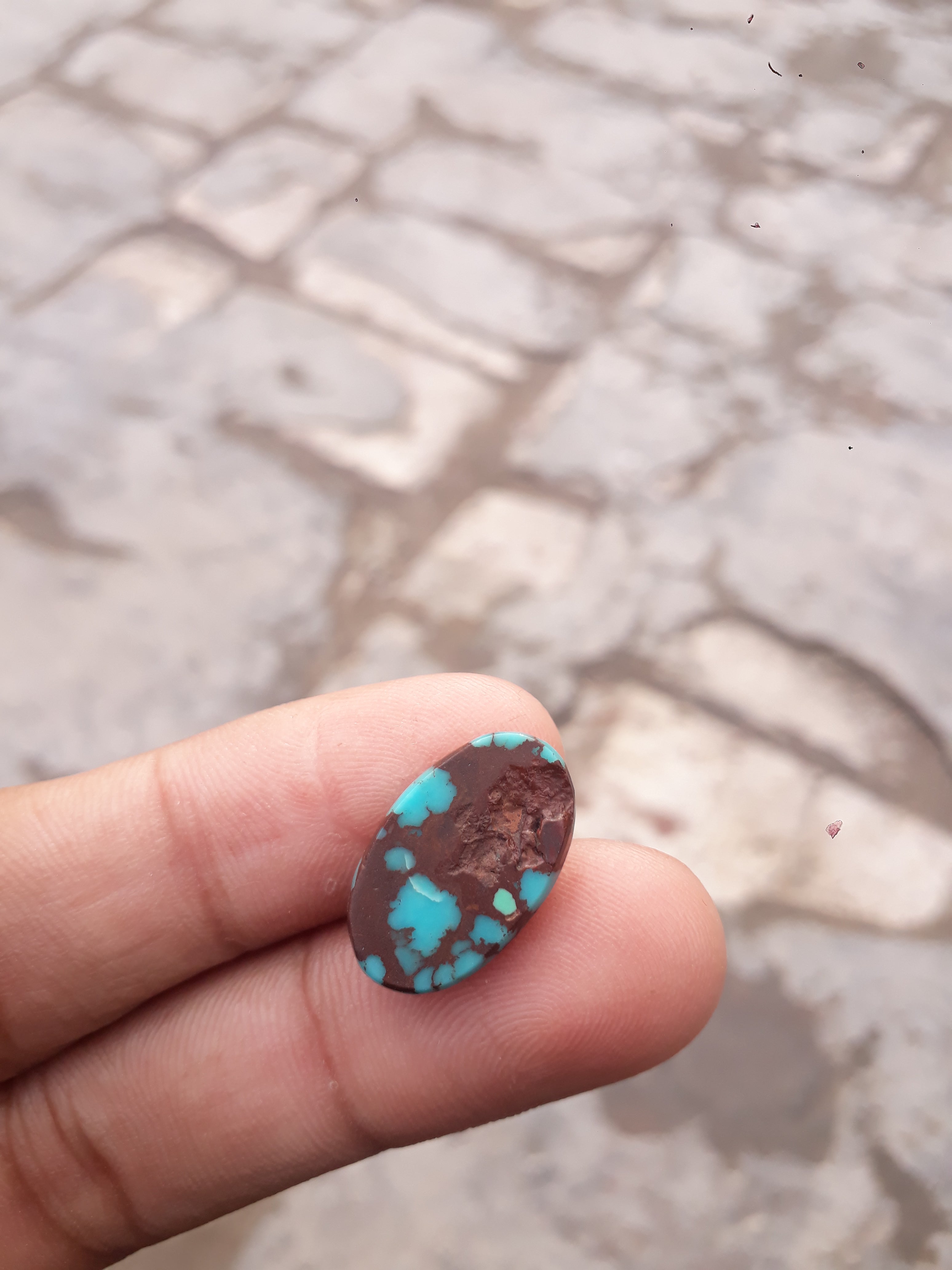 Natural Certified Egyptian Turquoise - Misri Feroza - 8.4Ct- 20x12mm