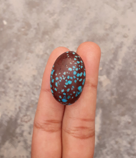 فيروز مصري طبيعي معتمد - مصري فيروزا - 37.6 قيراط - 26 × 18 ملم