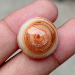39.1ct Natural Unique Eye Agate for Sale - Round Cabochon - Dimension 21x21x12mm