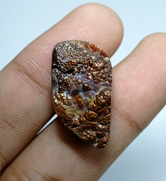 28.4ct Natural Fire Agate Gemstone -  Dimensions 26x15x9mm