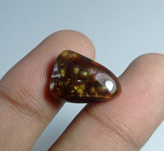 11.2ct Bubbly Fire Agate wit green purple and yellow hues - Perfect Gemstone Gift For All - Dimensions 18x13x6mm
