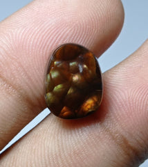 عقيق ناري بيضاوي طبيعي 6.7 قيراط - هدية مثالية من الأحجار الكريمة للجميع - الأبعاد 14 × 11 × 4.5 ملم