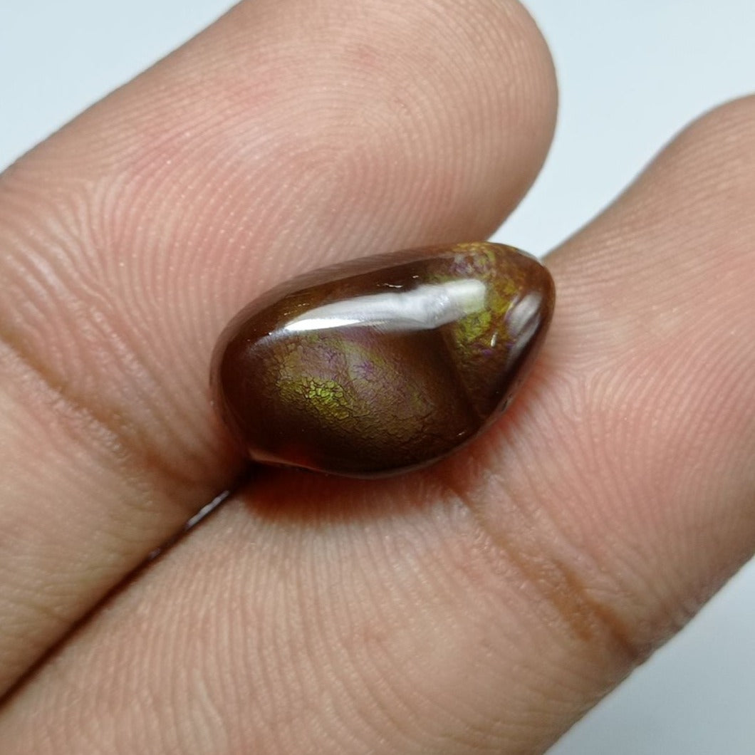 6.6ct Unique Purple Fire Agate Cabochon - Best For Ring Setting -  Dimensions 16x9x5mm
