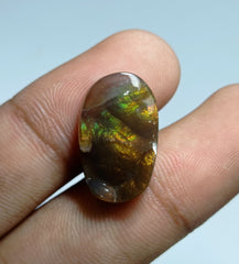 13.5ct Rare Green Yellow Fire Agate, Dimensions 21x13x5mm
