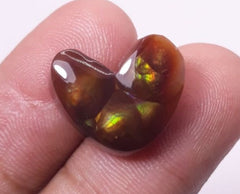 12ct Heart-shaped Rare Fire Agate Cabochon,  Dimensions 17x14mm
