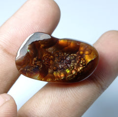 37.4ct Mexican Fire Agate - Collector piece Bifg Size - Rarer Than Diamond, Dimensions 31x18x7mm