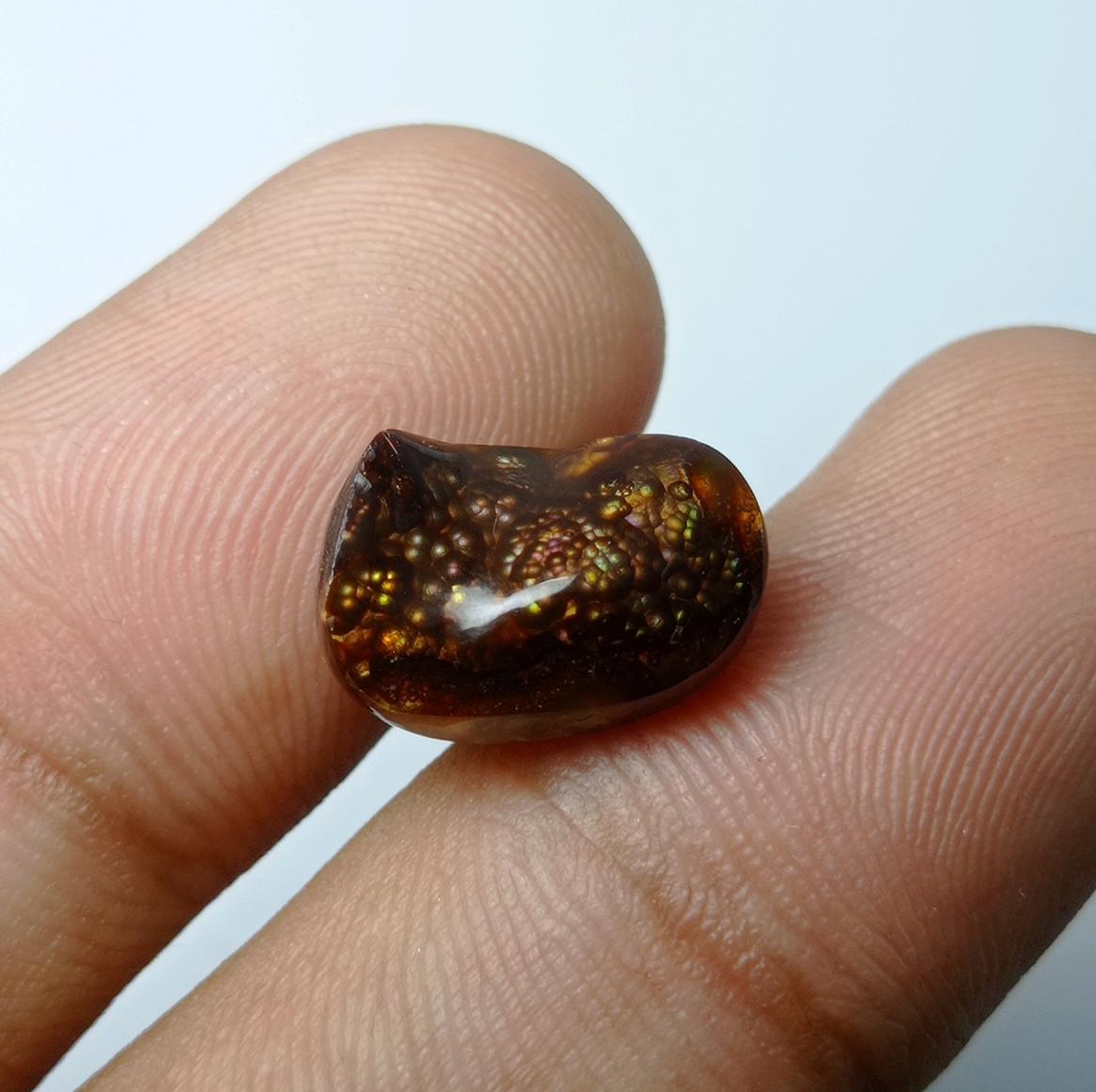6.7ct Mexican Bubbly Fire Agate, Dimensions 14x9x6mm