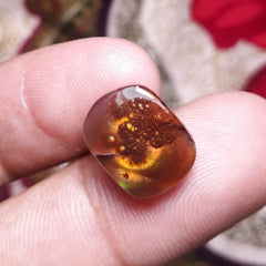 8.2ct Mexican Unique Fire Agate, Fire Agate Cabochon - Perfect Gemstone Gift For All, Flowery Fire Agate, Dimensions 14x11mm