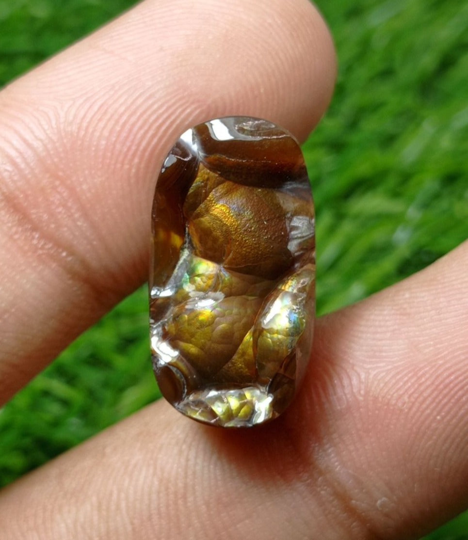 23.35ct Carved Mexican Fire Agate,  Rare Fire Agate, Perfect gemstone Gift, Dimensions 23x12x9mm