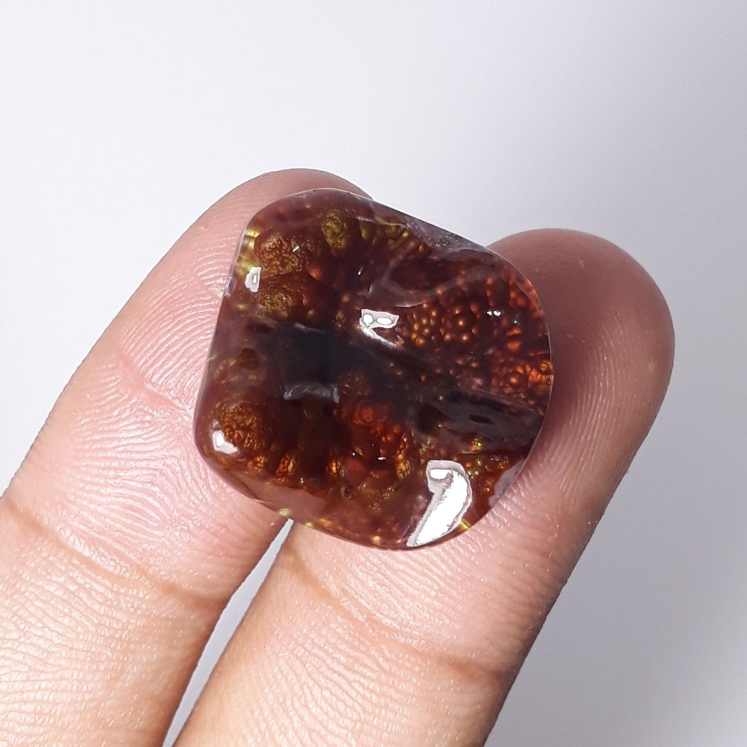 Beautiful Buddly Fire Agate Carving - Agata De Fuego