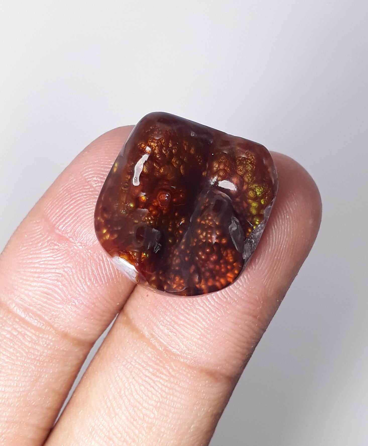 Beautiful Buddly Fire Agate Carving - Agata De Fuego