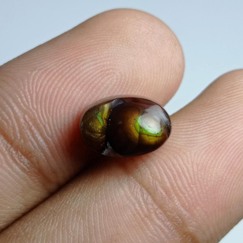 4.4ct Natural Oval Fire Agate, Dimensions 12x8x6mm