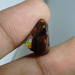 8.6ct MultiColored Carved Fire Agate, Dimensions 16x10.5x6mm