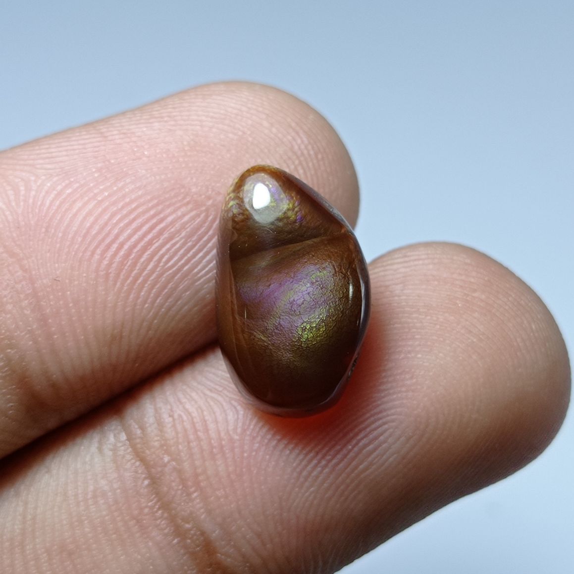6.6ct Unique Purple Fire Agate Cabochon - Best For Ring Setting -  Dimensions 16x9x5mm