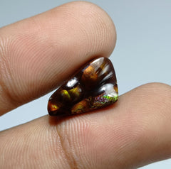 8.6ct MultiColored Carved Fire Agate, Dimensions 16x10.5x6mm