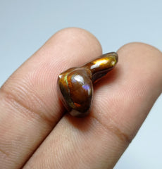 13.1ct L Shaped Natural Carved Rare Fire Agate - Dimensions 19x13x10mm