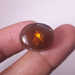 19.6ct Mexican Fire Agate,  Rare Fire Agate Oval cabochon - Dimensions 19x15mm