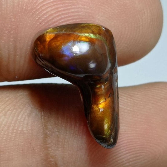 13.1ct L Shaped Natural Carved Rare Fire Agate - Dimensions 19x13x10mm