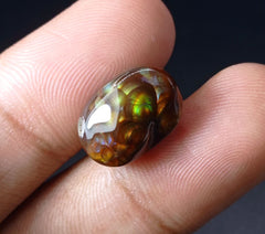 13.45ct Natural Bubbly Mexican Fire Agate,  Rare Fire Agate, Perfect gemstone Gift, Rare Gemstone than Diamonds, Dimensions 16x12x9mm