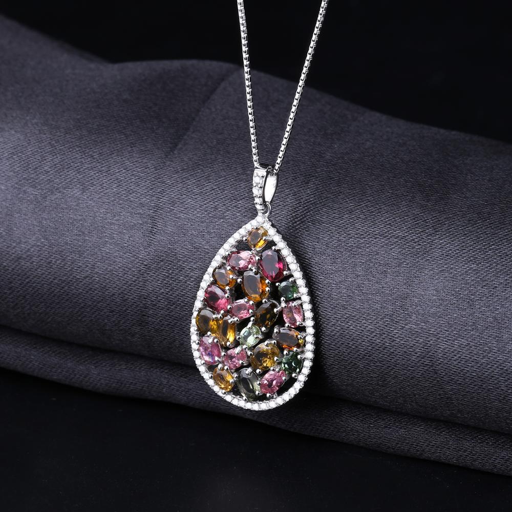 Natural Colorful Tourmaline Anti Tarnish Jewelry Set 925 Sterling Silver Ring Earrings & Pendant Sets Fine Jewelry